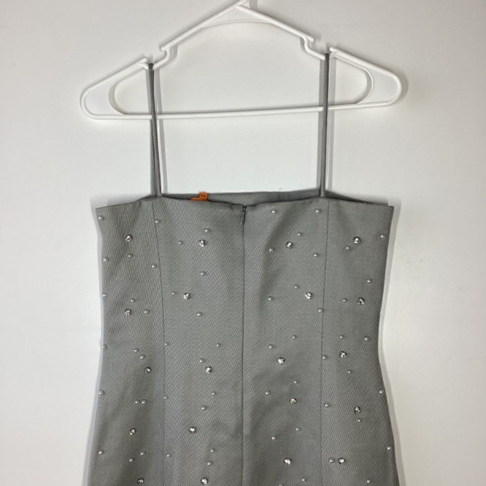 Stine Goya Aly Gray Beaded‎  Rhinestone Strap Midi Dress In Crystal Clusters XXS - Picture 10 of 15
